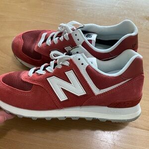 New Balance NB 574 White and Rust Red Line New Size Mens 7 Women’s 8.5